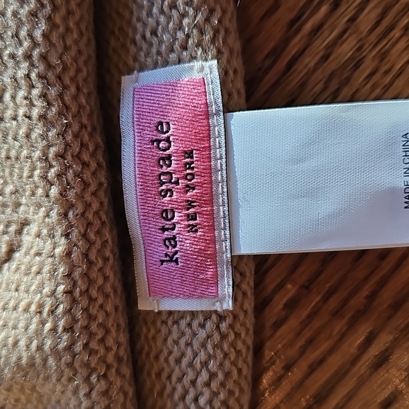 NWOT Kate Spade New York flocked Spade beanie.Camel color  display picture 3